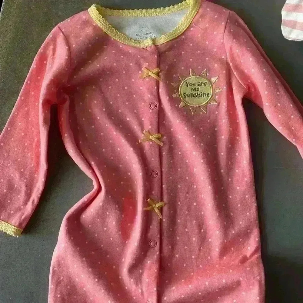 Koala Baby Girl Pink Polka Dot You Are My Sunshine Footie Pajamas Size 6-9M NWOT